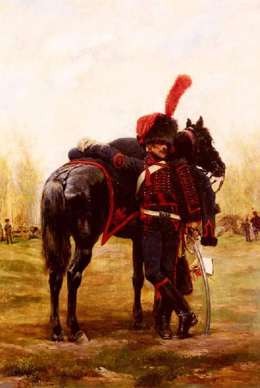 Edouard Detaille Artillerie a cheval de la Garde Imperiale oil painting picture